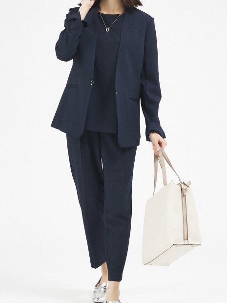 エニデイカセット】ノーカラージャケット＆フレンチスリーブ・パンツ